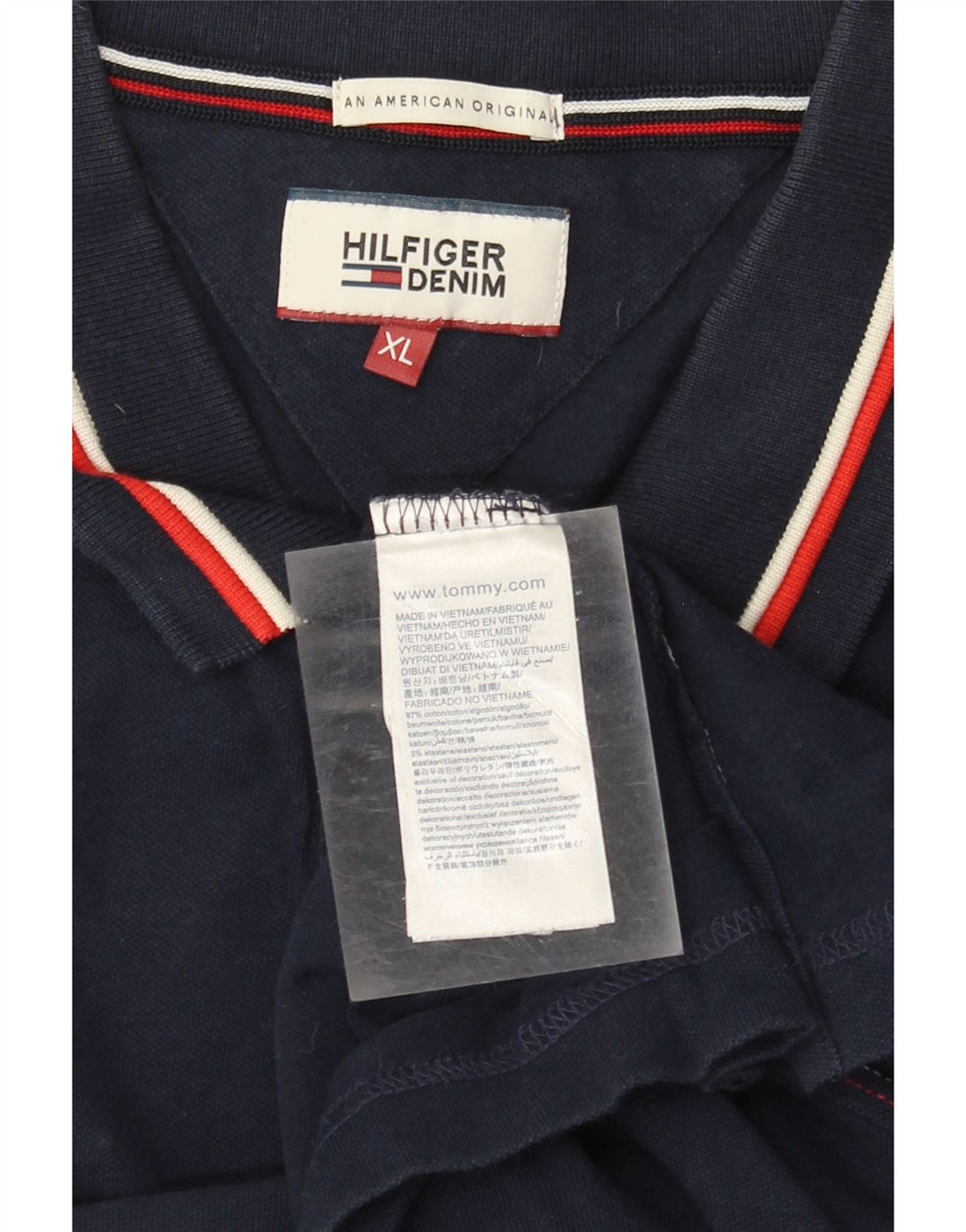 Tommy Hilfiger Mens Polo Shirt XL Navy Blue Cotton