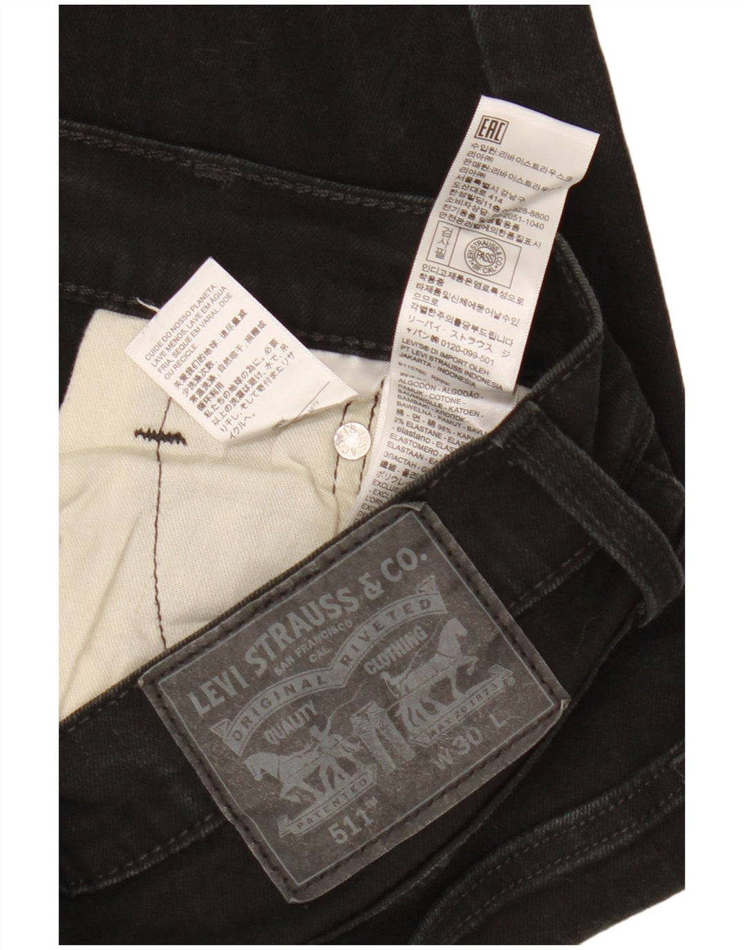 LEVI'S Womens 511 Denim Shorts W30 Medium  Black Cotton