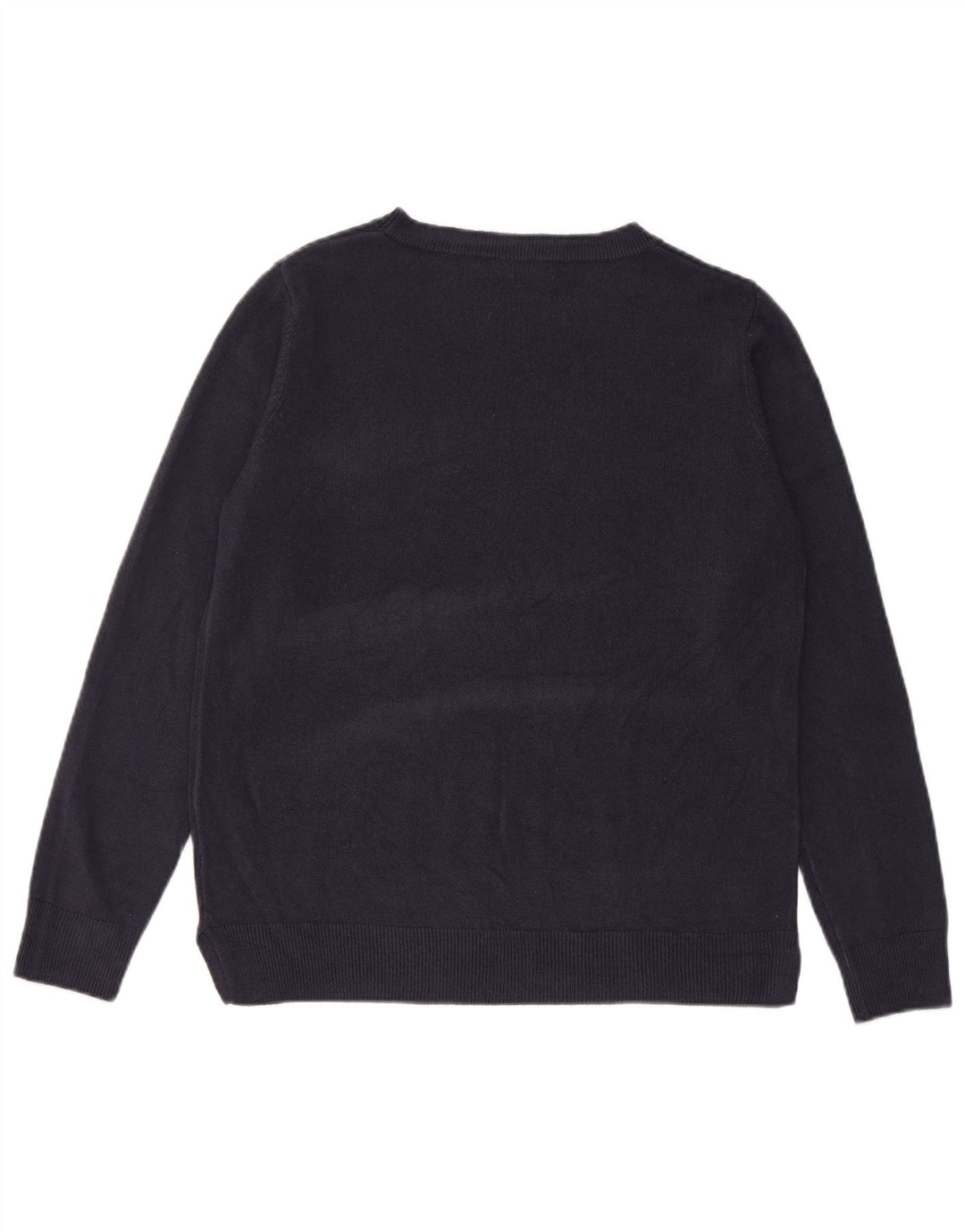 Marks & Spencer Womens Boat Neck Jumper Sweater UK 14 Medium Navy Blue