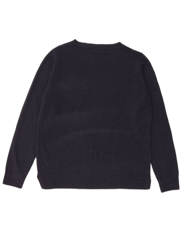 Marks & Spencer Womens Boat Neck Jumper Sweater UK 14 Medium Navy Blue