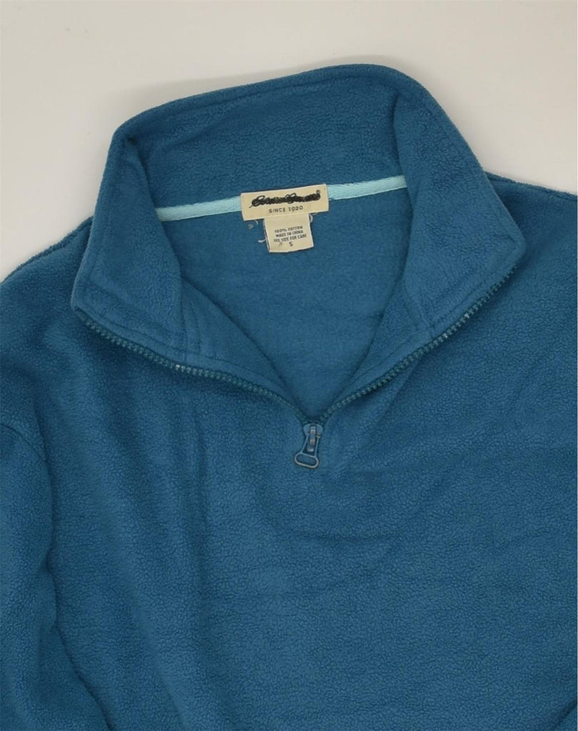 EDDIE BAUER Mens Zip Neck Fleece Jumper Small Blue Polyester | Vintage Eddie Bauer | Thrift | Second-Hand Eddie Bauer | Used Clothing | Messina Hembry 