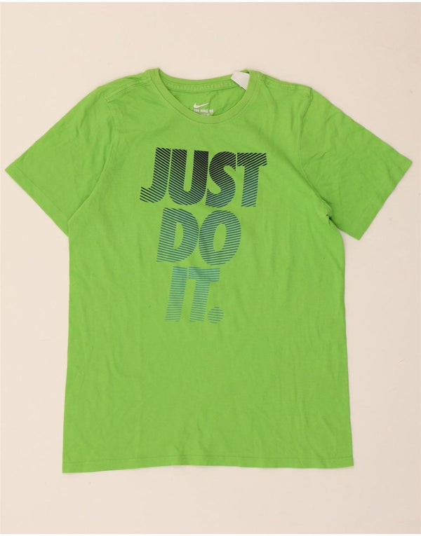 Nike Boys Athletic Fit  Graphic T-Shirt Top 12-13 Years Large Green Cotton