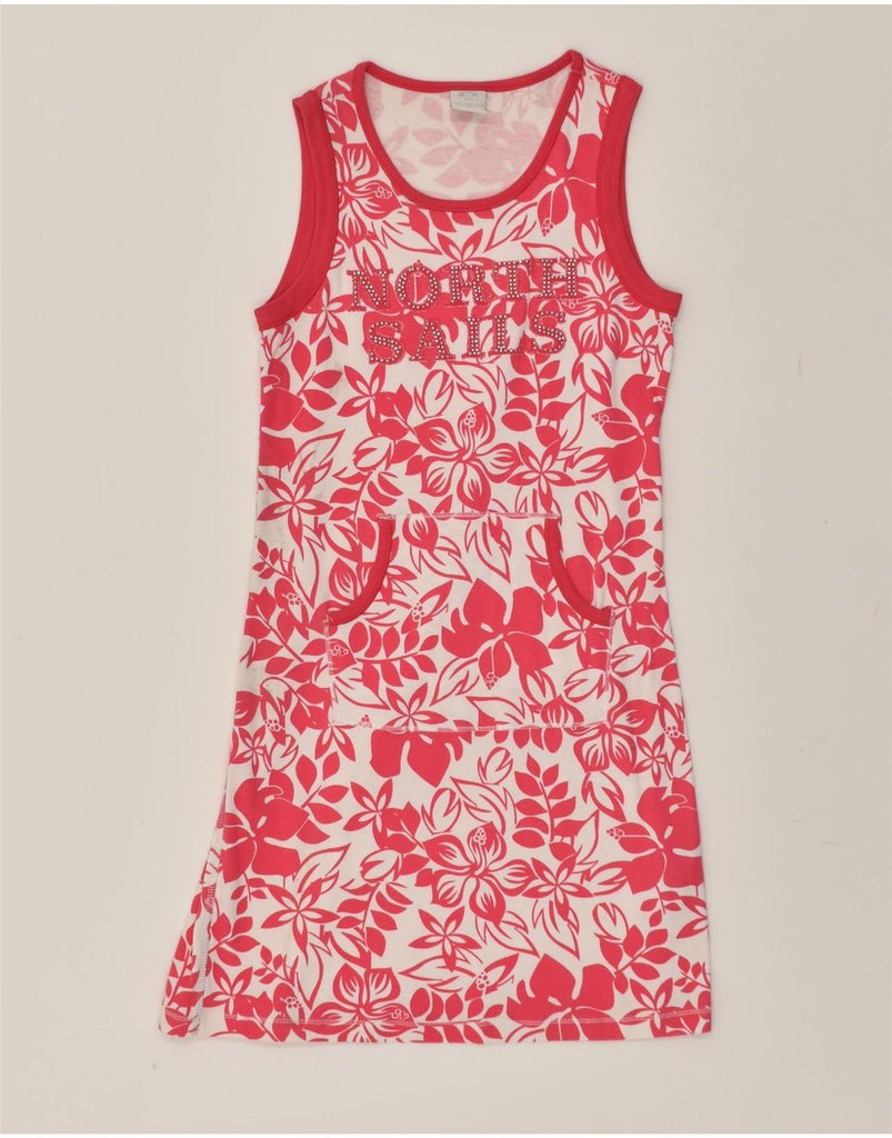 NORTH SAILS Girls Graphic Sleeveless T-Shirt Dress 11-12 Years Pink Floral | Vintage North Sails | Thrift | Second-Hand North Sails | Used Clothing | Messina Hembry 