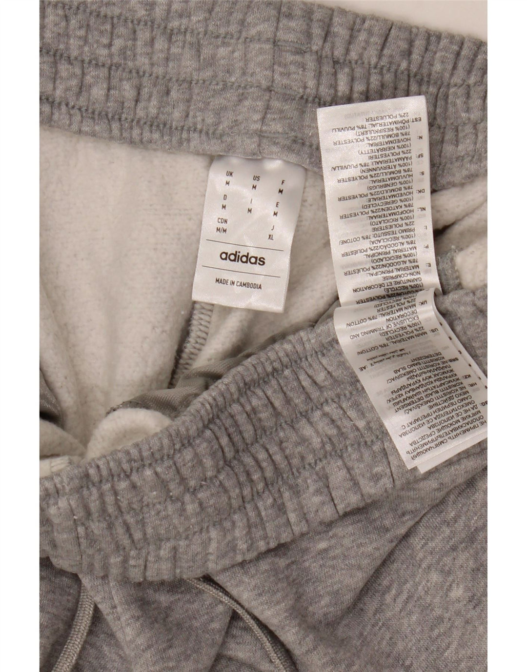 ADIDAS Womens Tracksuit Trousers Joggers UK 14 Medium  Grey Cotton