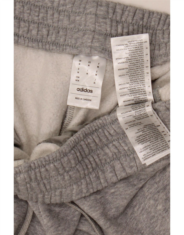 ADIDAS Womens Tracksuit Trousers Joggers UK 14 Medium  Grey Cotton