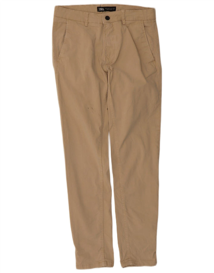 Zara Mens Slim Chino Trousers EU 40 Medium W31 L29 Beige