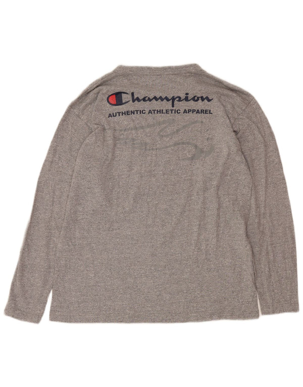 CHAMPION Mens Venice Marathon Graphic Top Long Sleeve Medium Grey Flecked