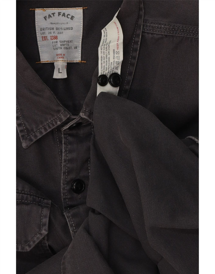 FAT FACE Mens Shirt Large Grey Cotton