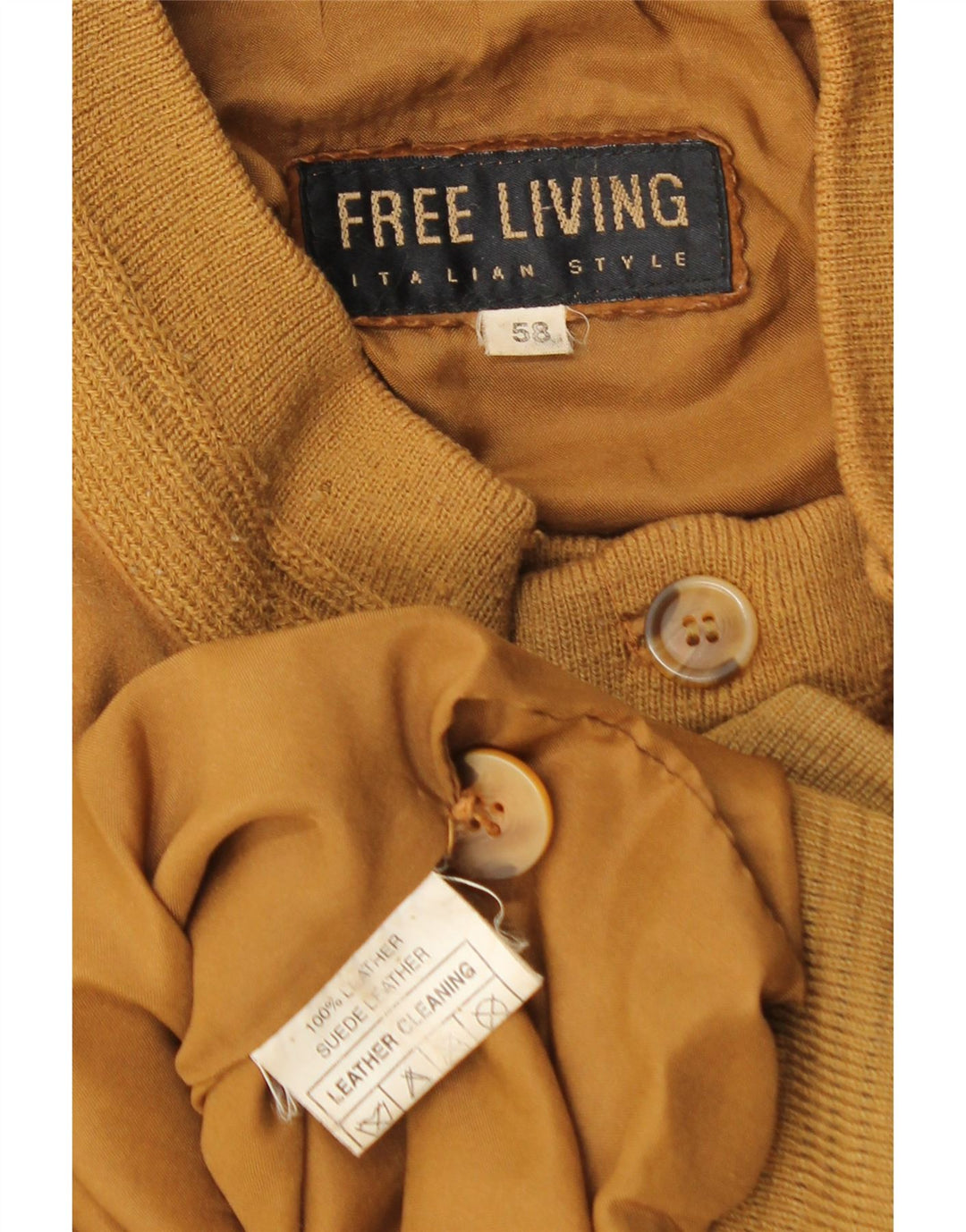 Vintage Mens Suede Bomber Jacket IT 58 4XL Brown Suede