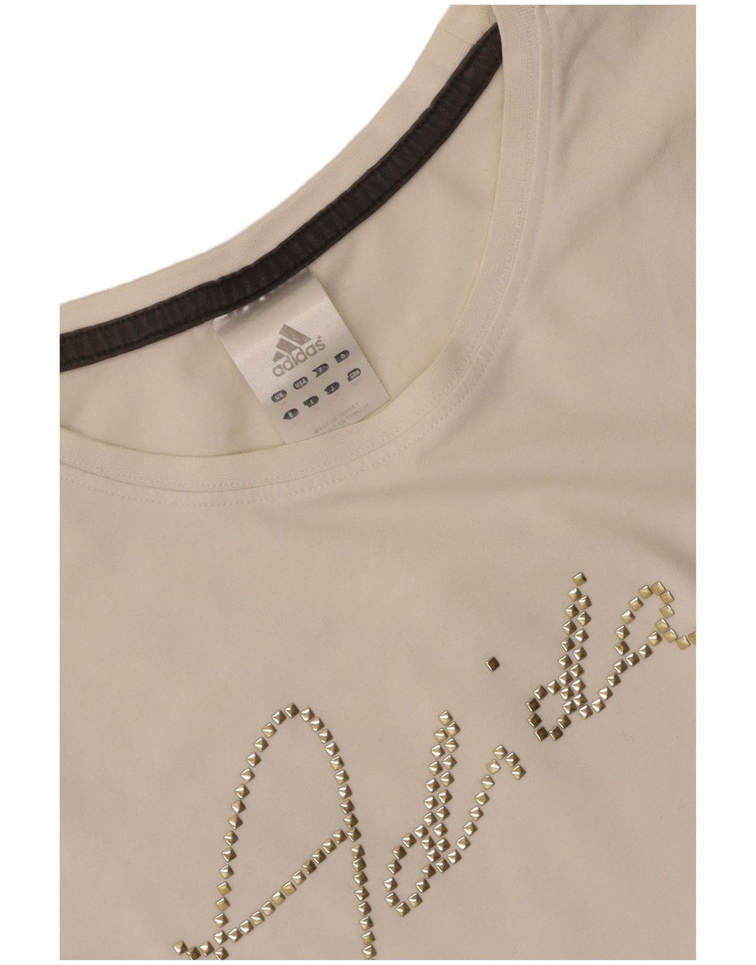 Adidas Womens Graphic T-Shirt Top UK 14 Medium  White