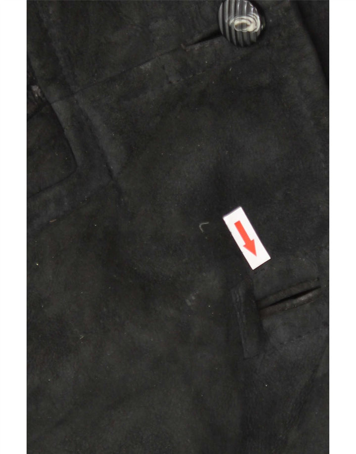 Conbipel Womens Oversized Suede Jacket IT 40 Small Black Animal Print
