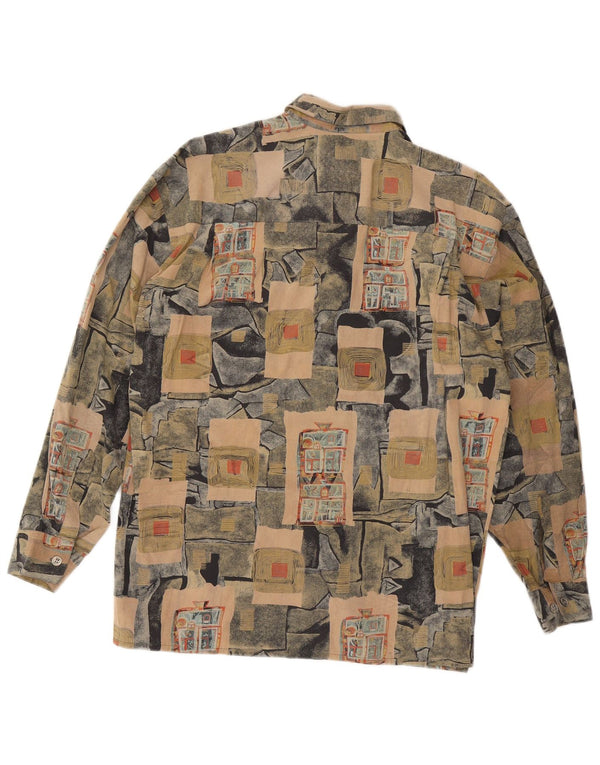 Vintage Mens Shirt Large Multicoloured Patchwork Cotton
