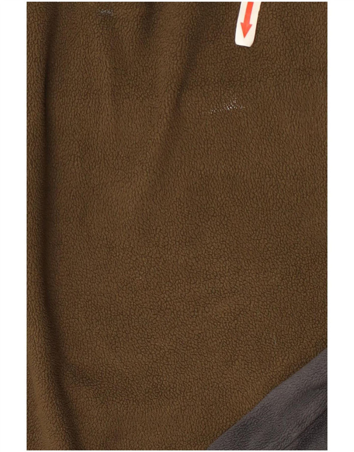 Columbia Mens Zip Neck Fleece Jumper Small Khaki Colourblock Polyester