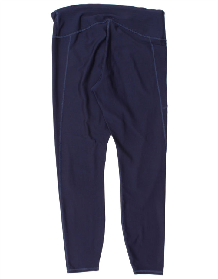 Under Armour Womens Leggings UK 14 Large Navy Blue