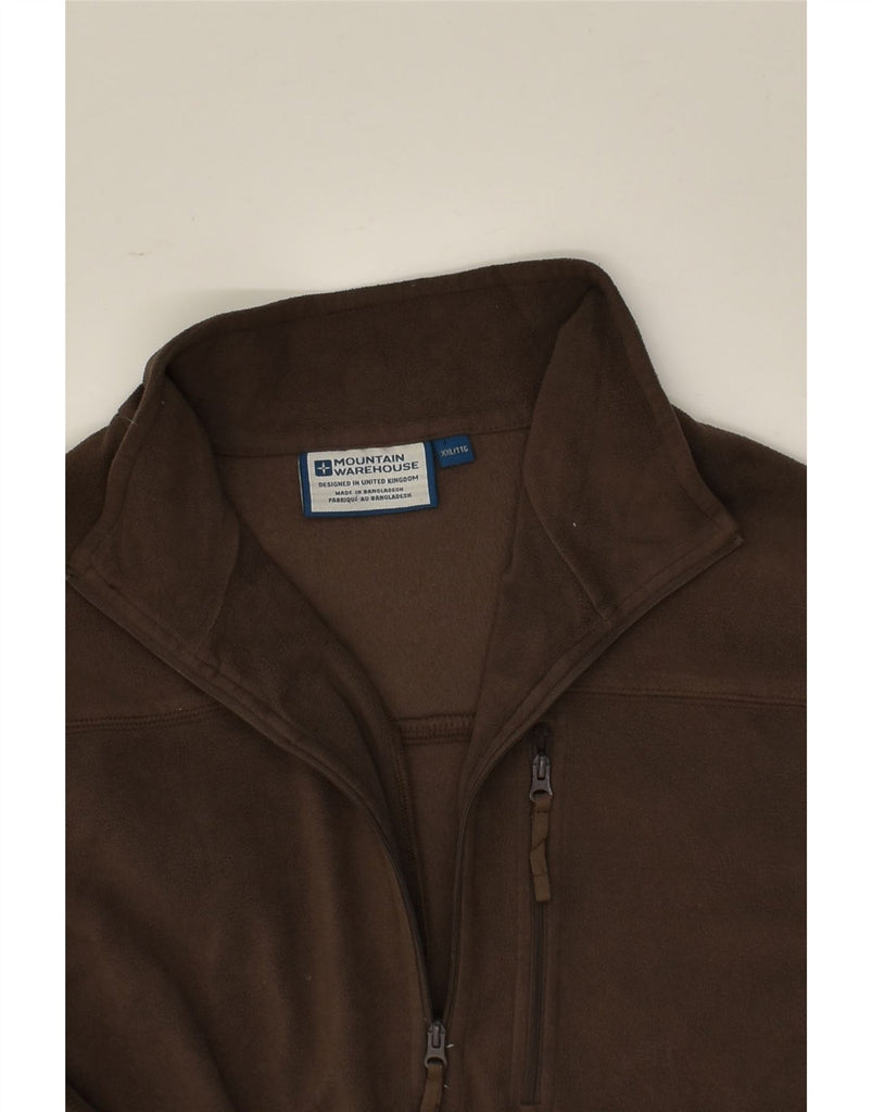 MOUNTAIN WAREHOUSE Mens Zip Neck Fleece Jumper 2XL Brown Polyester | Vintage Mountain Warehouse | Thrift | Second-Hand Mountain Warehouse | Used Clothing | Messina Hembry 