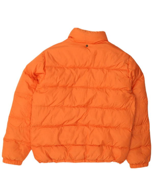 Benetton Mens Padded Jacket UK 40 Large Orange Polyamide