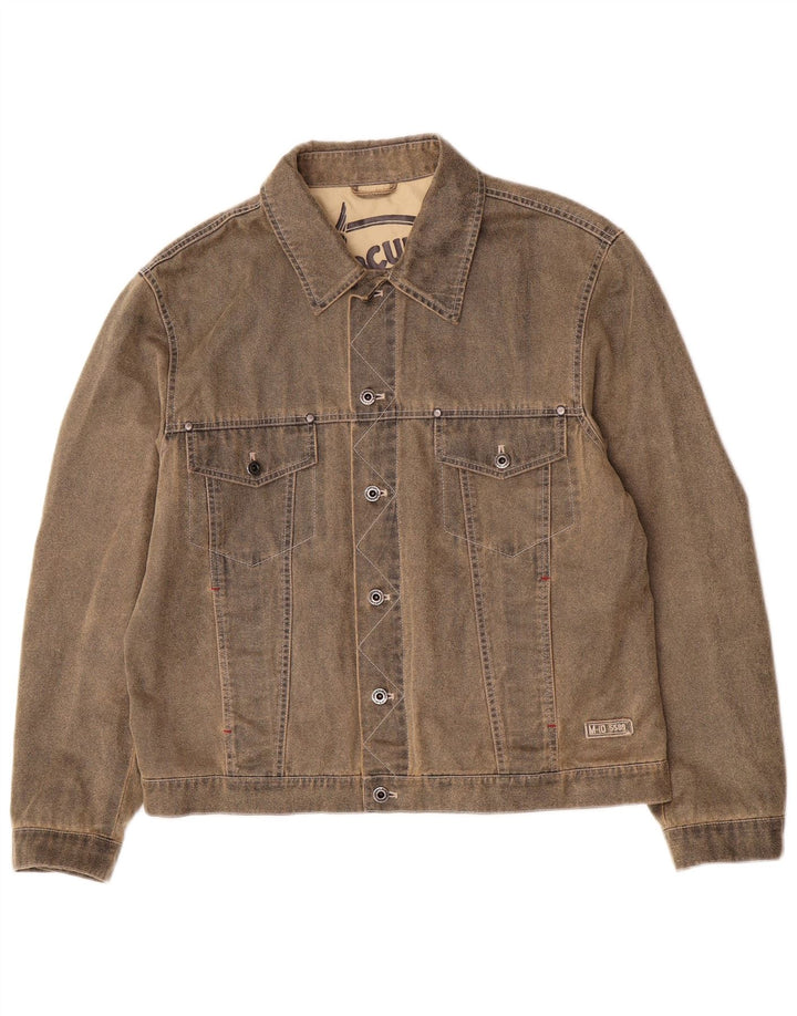 Mercury Mens Denim Jacket IT 50 Large Brown Cotton
