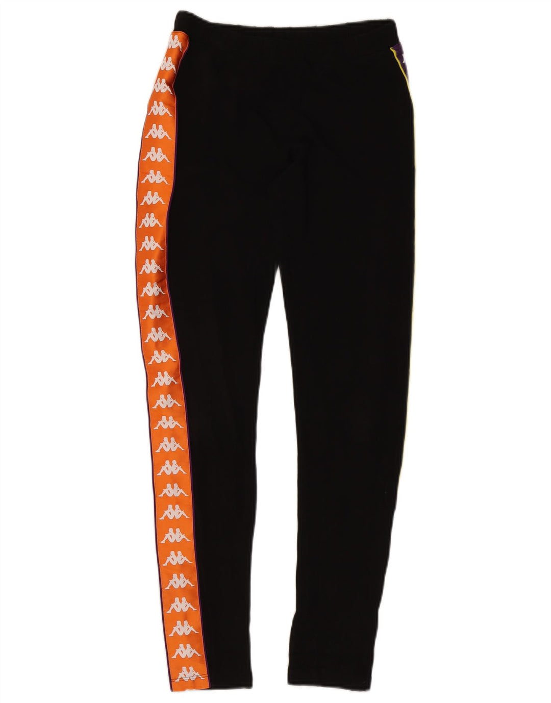 Kappa Womens Graphic Leggings UK 10 Small Black Colourblock