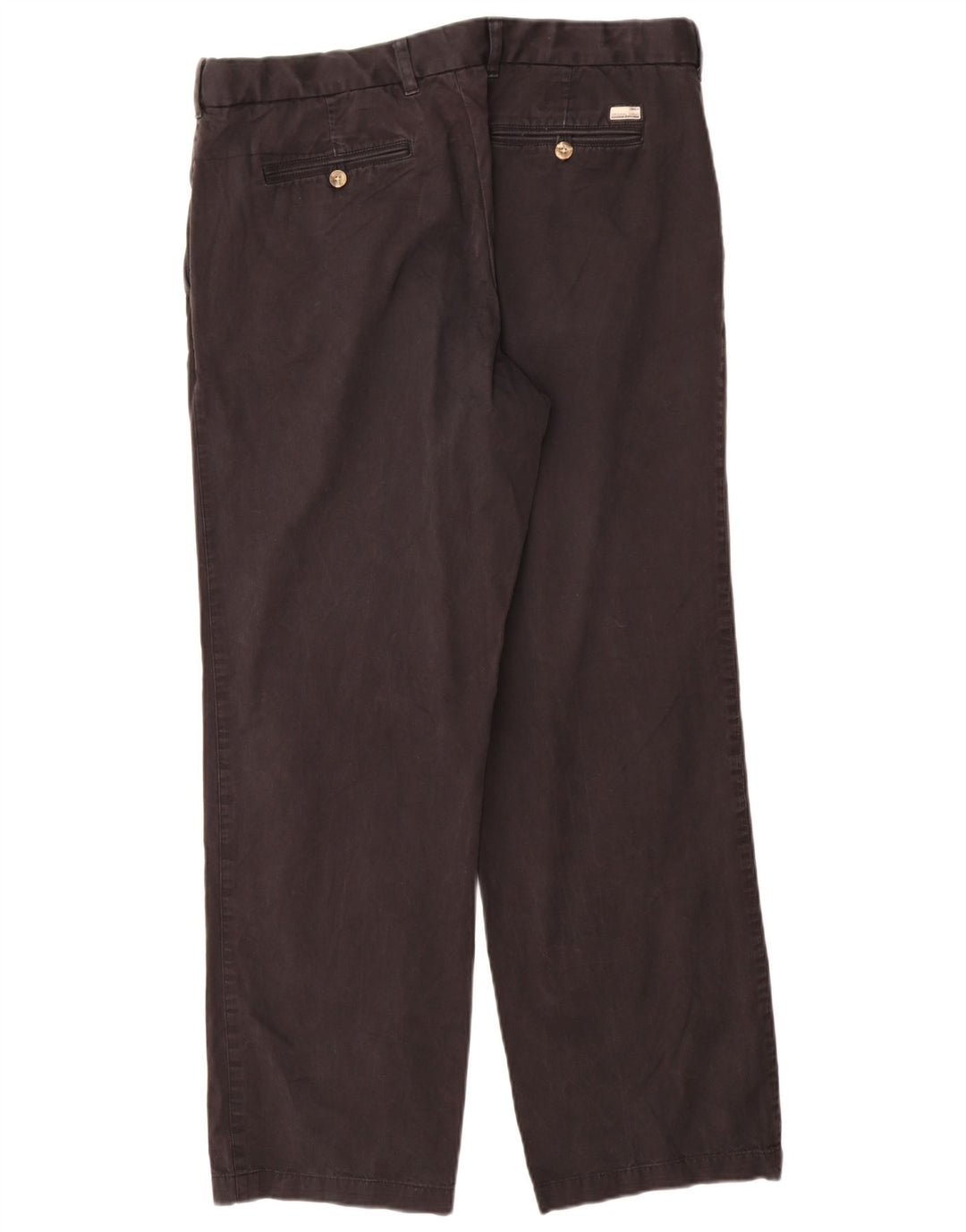 Marks & Spencer Mens Blue Harbour Straight Chino Trousers W36 L31 Black