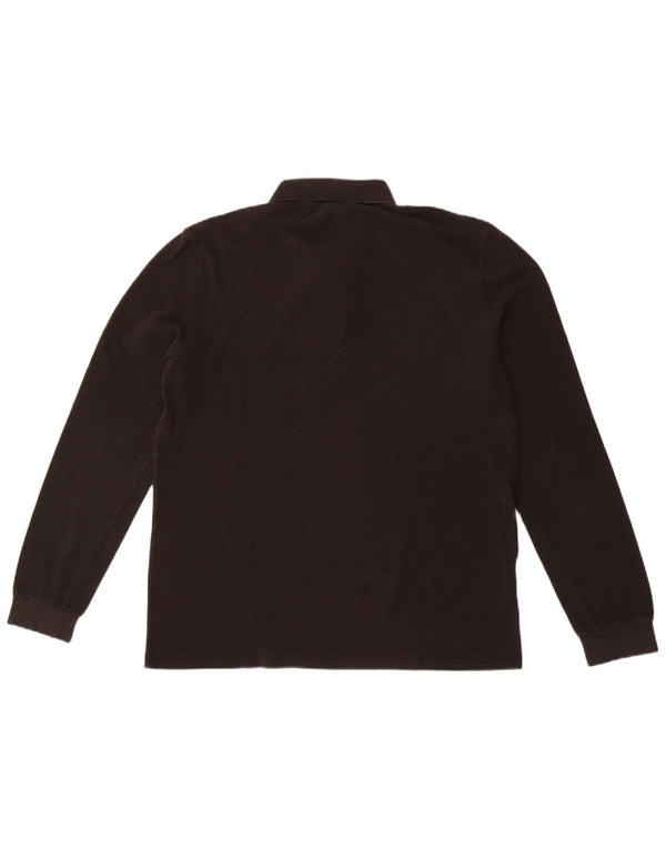 Lacoste Mens Long Sleeve Classic Fit Polo Shirt Size 4 Medium Black Cotton