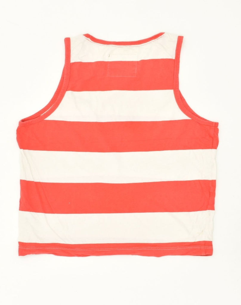 HOLLISTER Womens California Vest Top UK 14 Medium Red Striped Cotton | Vintage Hollister | Thrift | Second-Hand Hollister | Used Clothing | Messina Hembry 