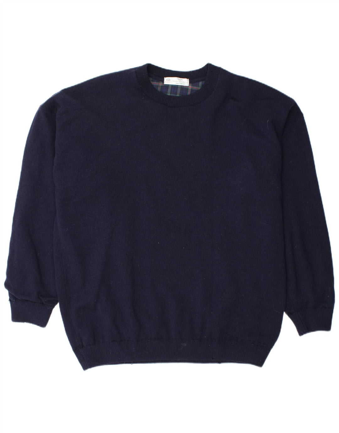 Marks & Spencer Mens Crew Neck Jumper Sweater Large Navy Blue New Wool