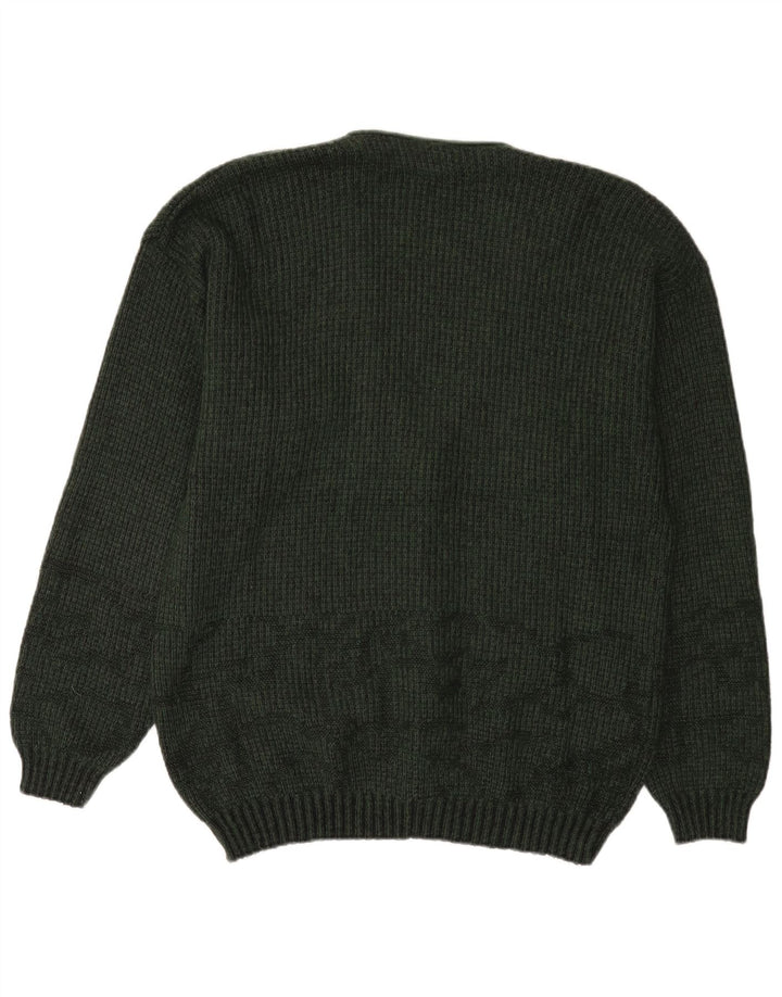 Vintage Mens Cardigan Sweater Large Green