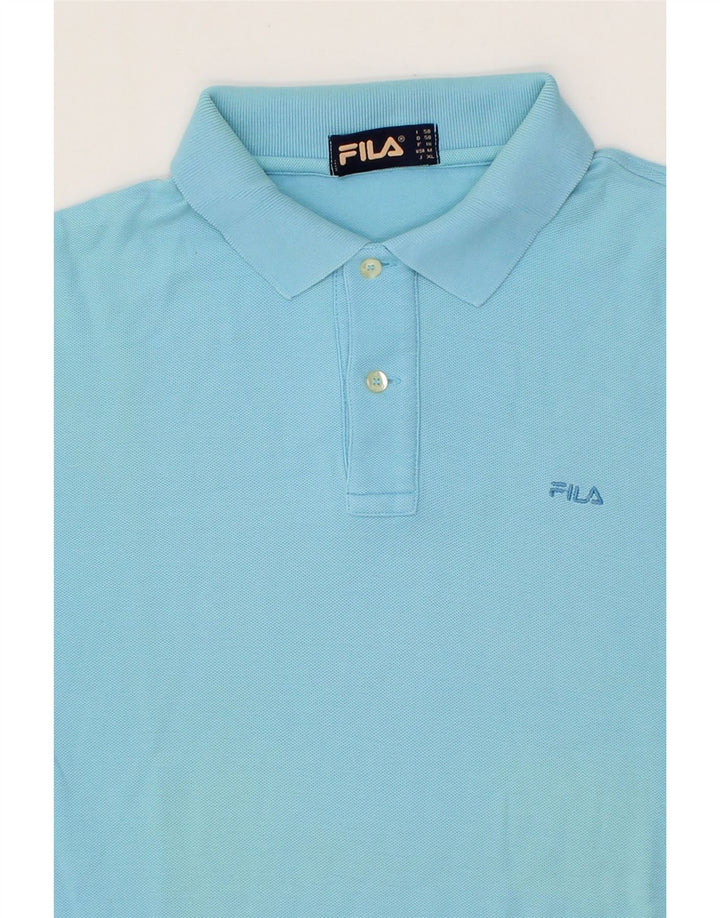 FILA Mens Polo Shirt IT 50 Medium Blue Cotton Vintage Fila and Second-Hand Fila from Messina Hembry 