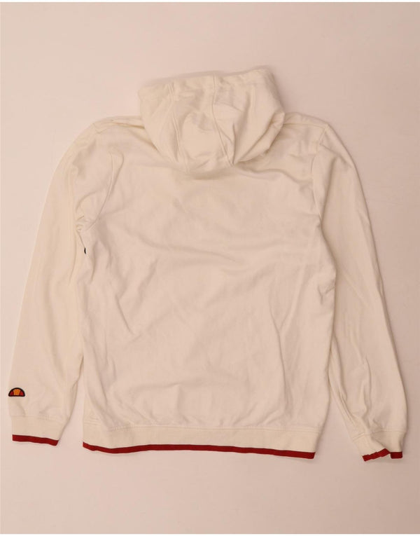 Ellesse Boys Graphic Hoodie Jumper 15-16 Years White Colourblock Cotton