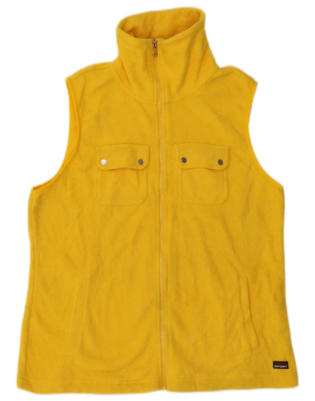 Chaps Womens Fleece Gilet UK 16 Large Yellow Polyester