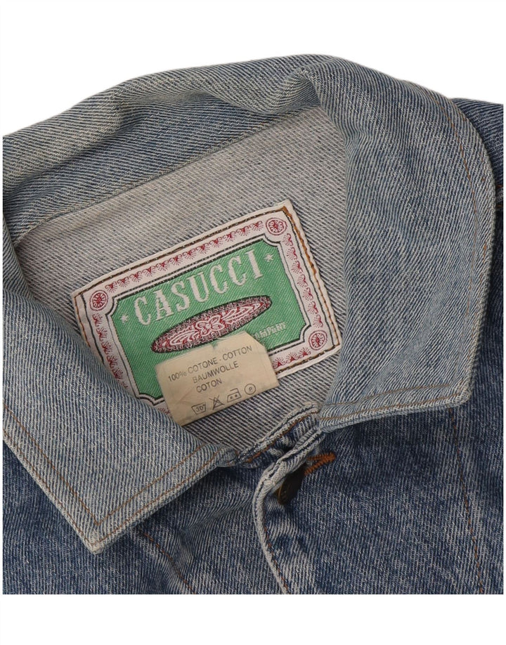 Casucci Mens Denim Jacket UK 40 Large Blue Cotton