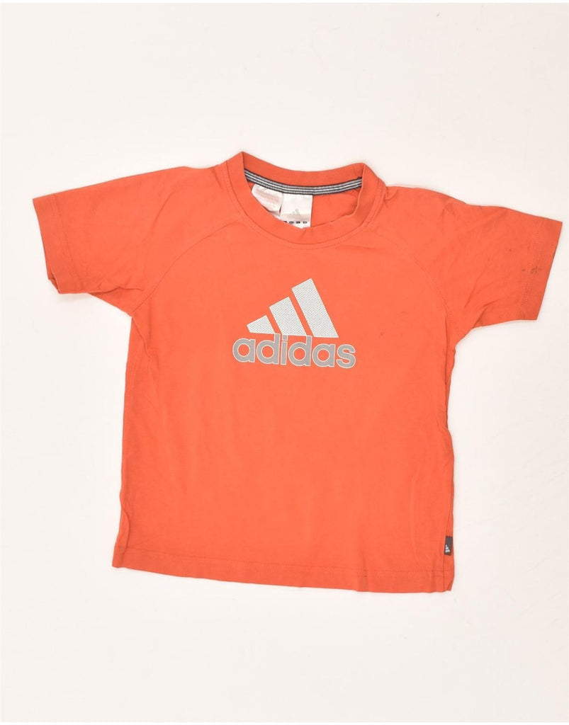 ADIDAS Boys Graphic T-Shirt Top 5-6 Years Orange Cotton | Vintage Adidas | Thrift | Second-Hand Adidas | Used Clothing | Messina Hembry 