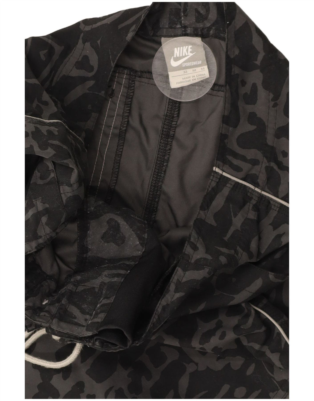 NIKE Mens Abstract Pattern Swimming Shorts Medium  Black