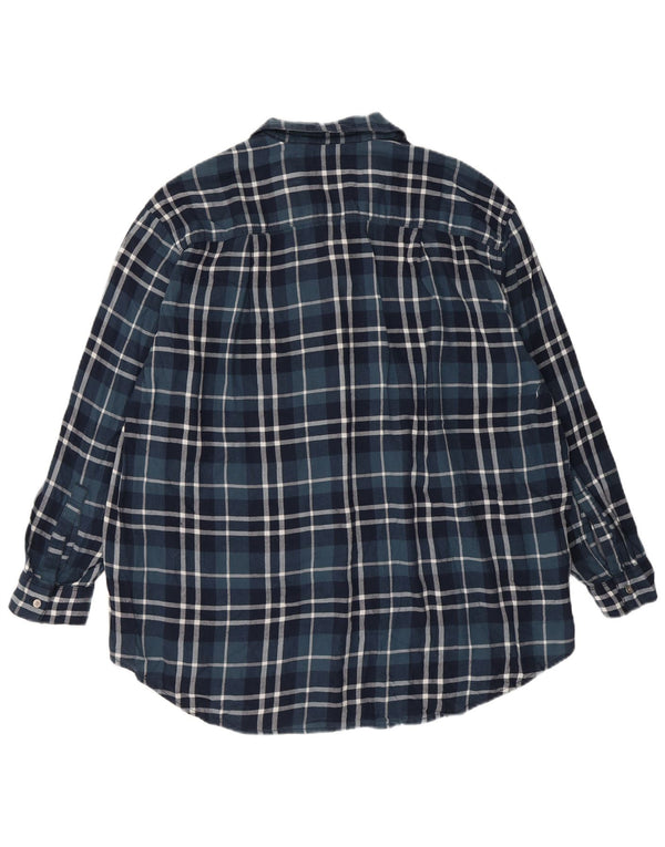 CALVIN KLEIN JEANS Womens Flannel Shirt UK 10 Small Navy Blue Check