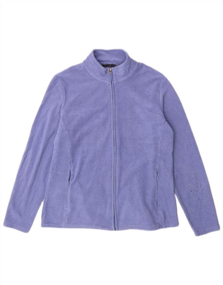 Marks & Spencer Womens Fleece Jacket UK 16 Large Purple Polyester