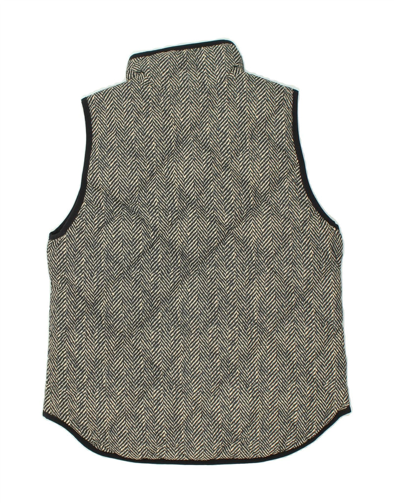 J. CREW Womens Quilted Gilet UK 10 Small Grey Herringbone Polyester | Vintage J. Crew | Thrift | Second-Hand J. Crew | Used Clothing | Messina Hembry 