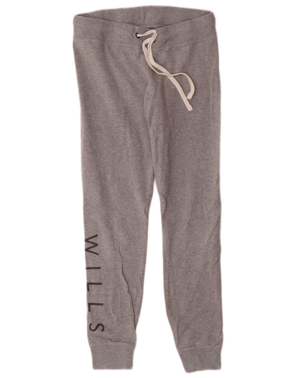 JACK WILLS Womens Graphic Tracksuit Trousers Joggers UK 12 Medium  Grey