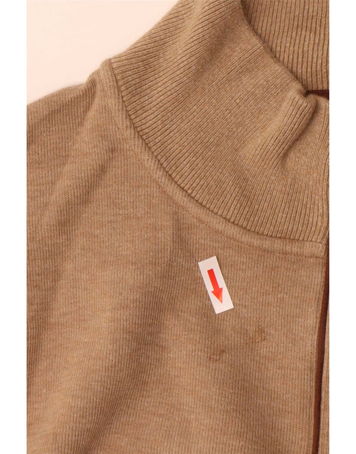 Gant Mens Zip Neck Jumper Sweater 3XL Brown Cotton