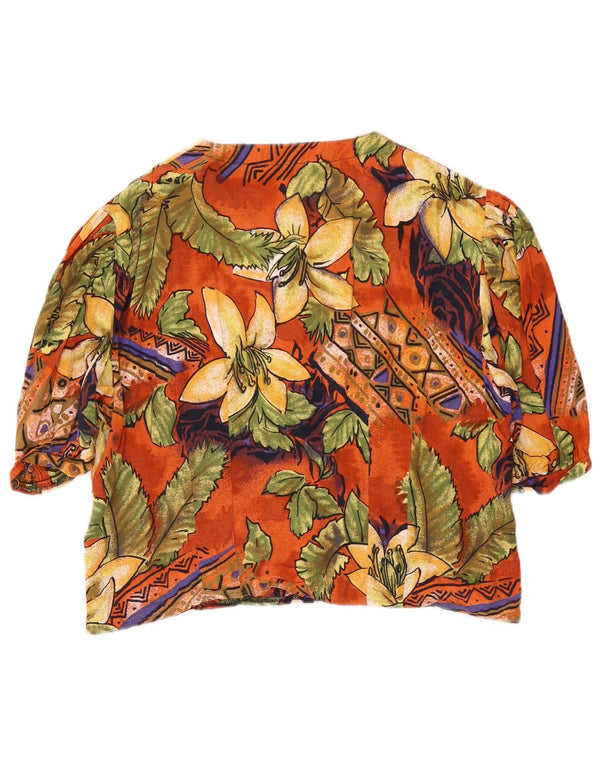 Mary Anne Womens Crop Shirt Blouse UK 16 Large Multicoloured Floral