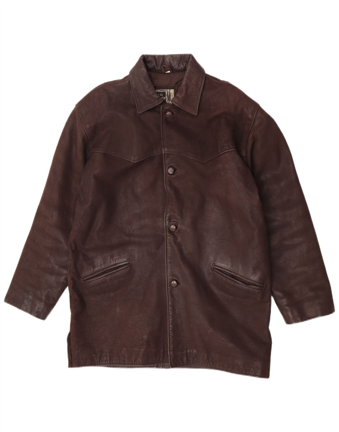 Vintage Mens Leather Jacket UK 38 Medium Brown Leather