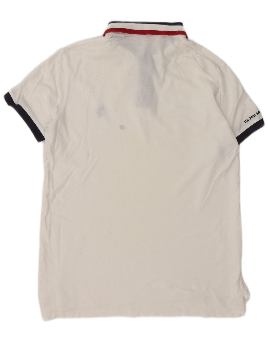 U.S. POLO ASSN. Mens Graphic Polo Shirt Medium White Colourblock