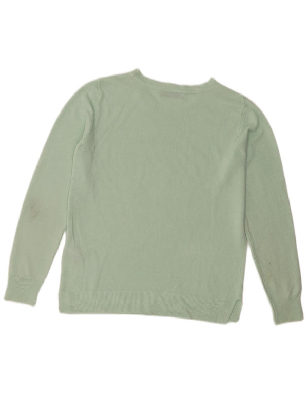 Marks & Spencer Womens Boat Neck Jumper Sweater UK 12 Medium  Green Acrylic