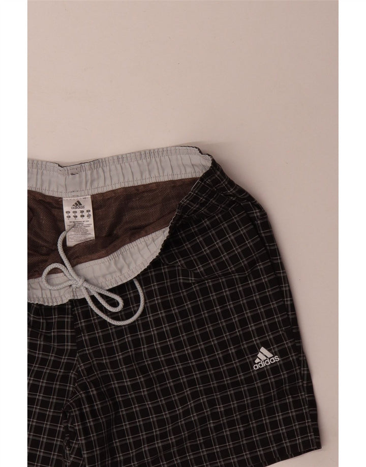 Adidas Mens Swimming Shorts Medium  Black Check Polyester