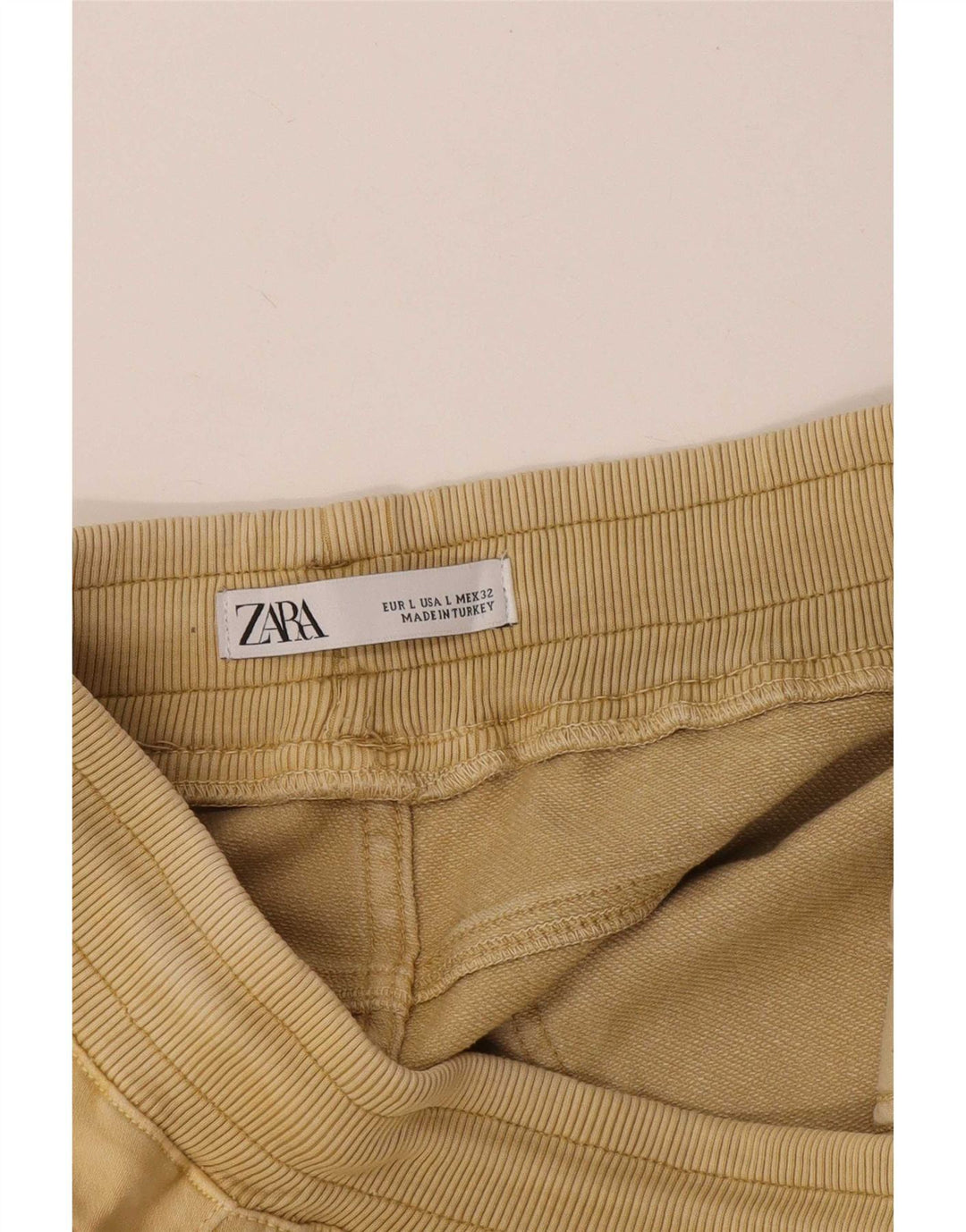Zara Mens Slim Cropped Trousers Large W32 L25 Yellow