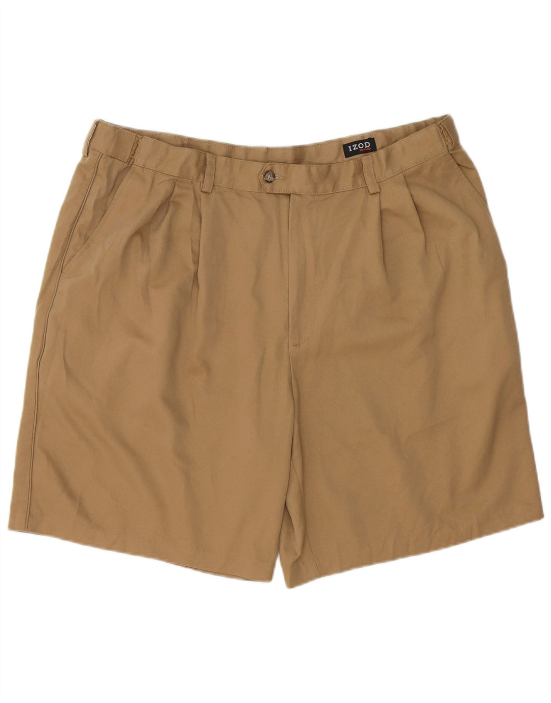 IZOD Mens Pegged Chino Shorts W40 XL Beige Polyester