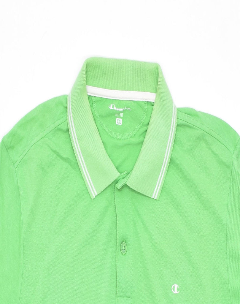 CHAMPION Mens Easy Fit Polo Shirt 2XL Green Cotton | Vintage | Thrift | Second-Hand | Used Clothing | Messina Hembry 