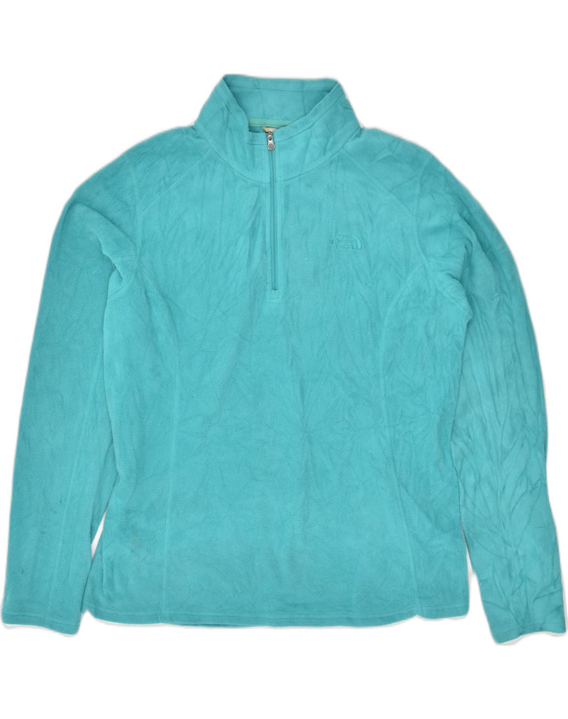 THE NORTH FACE Womens Zip Neck Fleece Jumper UK 16 Large Blue Polyester | Vintage The North Face | Thrift | Second-Hand The North Face | Used Clothing | Messina Hembry 