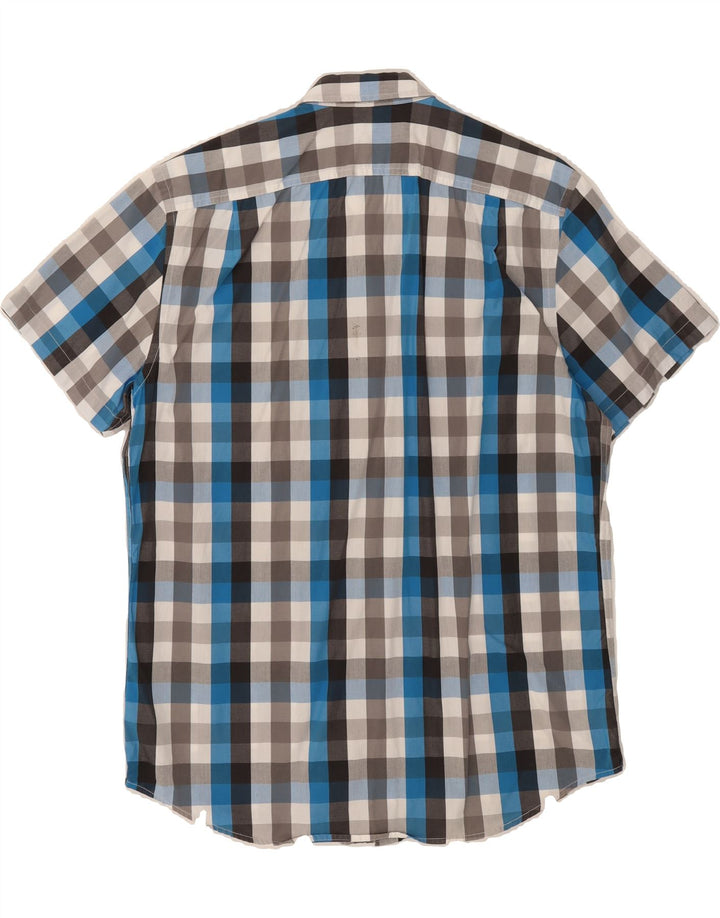 GAP Mens Short Sleeve Shirt Large Blue Check Vintage Gap and Second-Hand Gap from Messina Hembry 