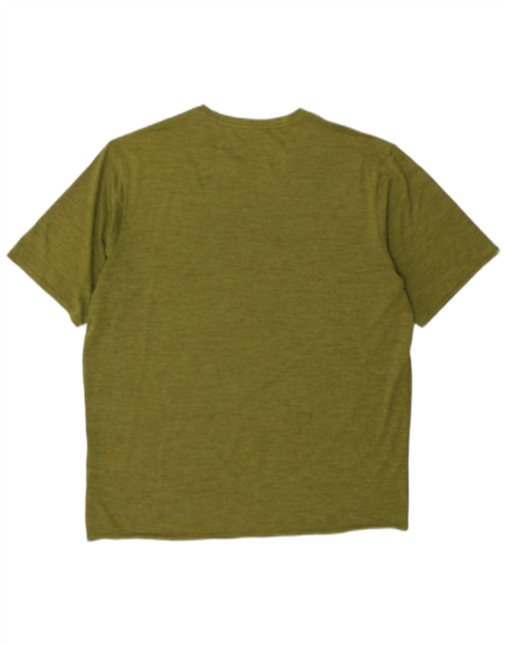 Patagonia Mens T-Shirt Top Medium Khaki Flecked Polyester
