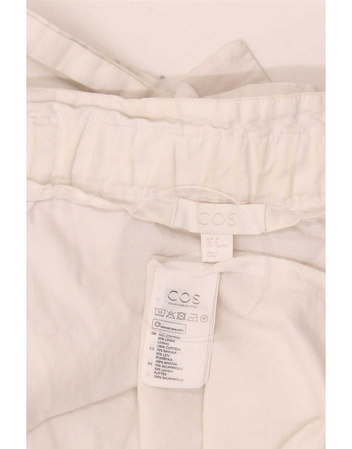 Cos Womens Straight Skirt EU 38 Medium W36 White Cotton